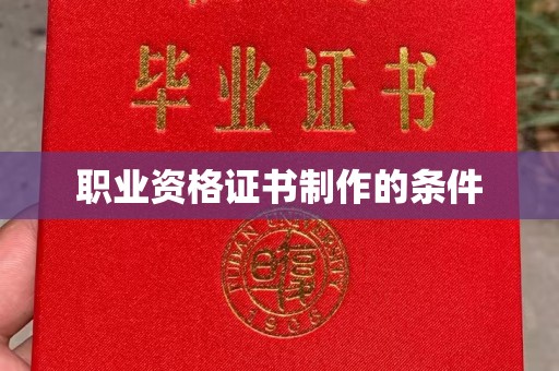 嘉禾职业资格证书制作的条件